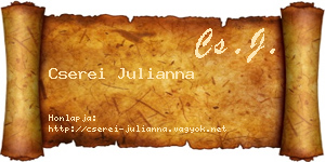 Cserei Julianna névjegykártya
